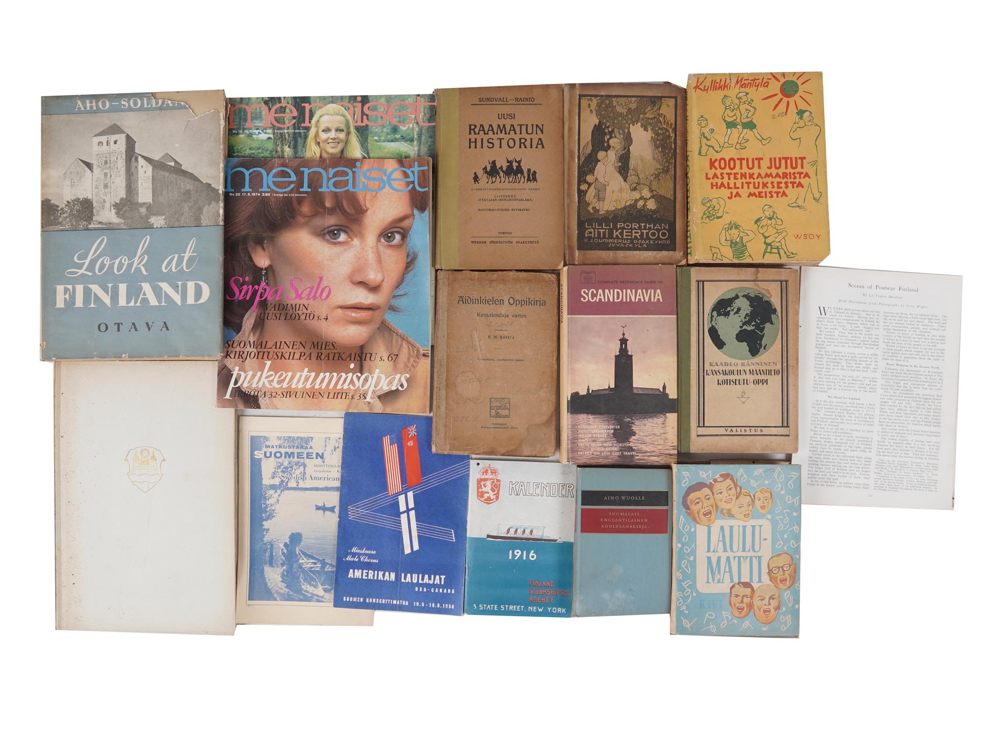 VINTAGE FINNISH SUOMI BOOKS AND DOCS COLLECTION PIC-0